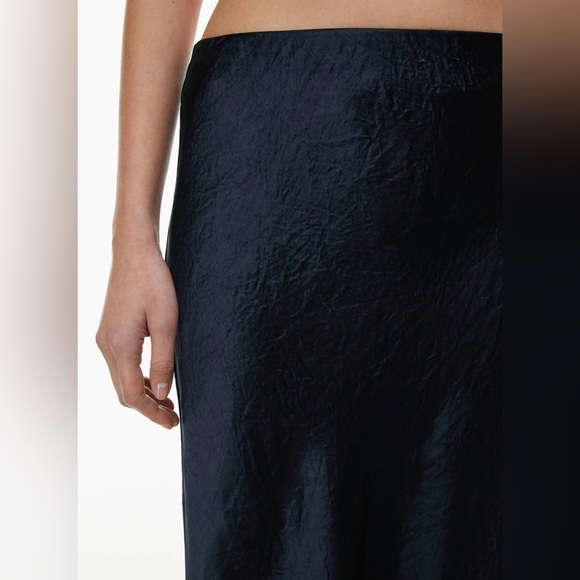 Babaton High Rise Satin Slip Mini Skirt, Size 8 - Admiral/Navy Blue - Picture 5 of 9